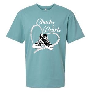 Im With Her Kamala 2024 Heart Chucks And Pearls 2024 Gift Sueded Cloud Jersey T-Shirt