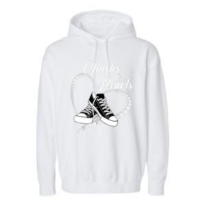 Im With Her Kamala 2024 Heart Chucks And Pearls 2024 Gift Garment-Dyed Fleece Hoodie