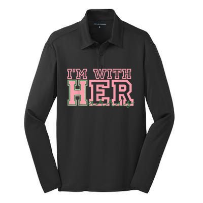 IM With Her Kamala Vote For 2024 President Kamalaharris Silk Touch Performance Long Sleeve Polo