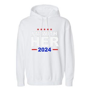 IM With Her Harris Political President Election Garment-Dyed Fleece Hoodie