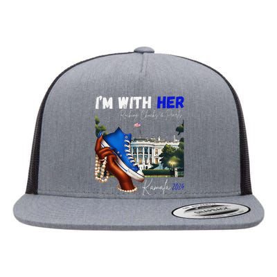 IM With Her Rocking Chucks & Pearls Kamala 2024 Gift Flat Bill Trucker Hat