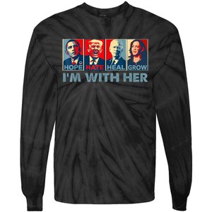 Im With Her Kamala Vote For 2024 President Kamalaharris Tie-Dye Long Sleeve Shirt