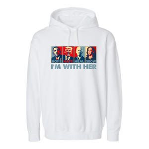 Im With Her Kamala Vote For 2024 President Kamalaharris Garment-Dyed Fleece Hoodie