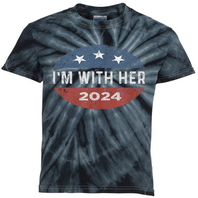 Im With Her Kamala Vote For 2024 President Kamala Harris Kids Tie-Dye T-Shirt