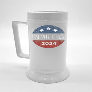 Im With Her Kamala Vote For 2024 President Kamala Harris Beer Stein