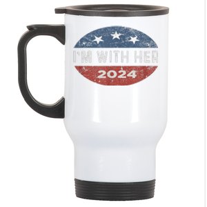 Im With Her Kamala Vote For 2024 President Kamala Harris Stainless Steel Travel Mug