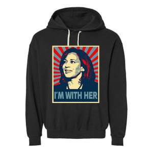 IM With Her Kamala Vote For 2024 President Kamalaharris Garment-Dyed Fleece Hoodie