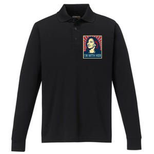 IM With Her Kamala Vote For 2024 President Kamalaharris Performance Long Sleeve Polo