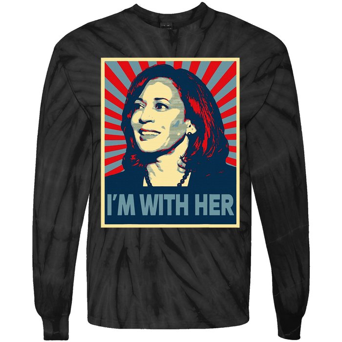 IM With Her Kamala Vote For 2024 President Kamalaharris Tie-Dye Long Sleeve Shirt