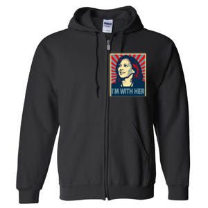 IM With Her Kamala Vote For 2024 President Kamalaharris Full Zip Hoodie