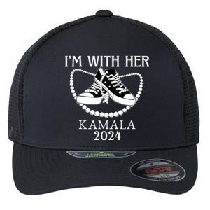 Im With Her Kamala Chucks And Pearls Election 2024 Flexfit Unipanel Trucker Cap