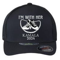 Im With Her Kamala Chucks And Pearls Election 2024 Flexfit Unipanel Trucker Cap