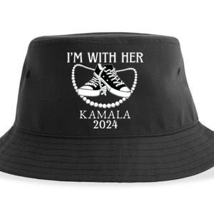 Im With Her Kamala Chucks And Pearls Election 2024 Sustainable Bucket Hat