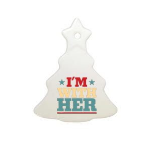 I’M With Her Presidential Election 2024 Harris Walz Democrat Tank Top Ceramic Tree Ornament