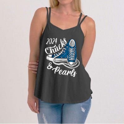 IM With Her Chucks And Pearls 2024 Kamala Election Sneakers Women's Strappy Tank