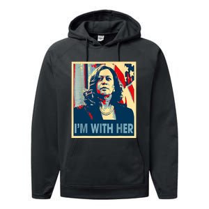 IM With Her Kamala Vote For 2024 President Kamalaharris Performance Fleece Hoodie