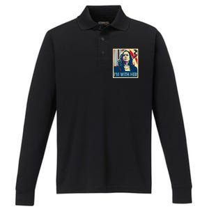 IM With Her Kamala Vote For 2024 President Kamalaharris Performance Long Sleeve Polo