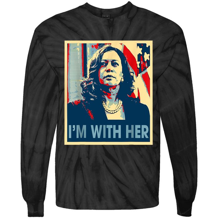 IM With Her Kamala Vote For 2024 President Kamalaharris Tie-Dye Long Sleeve Shirt