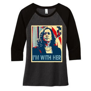 IM With Her Kamala Vote For 2024 President Kamalaharris Women's Tri-Blend 3/4-Sleeve Raglan Shirt