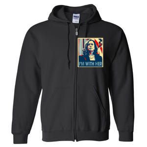 IM With Her Kamala Vote For 2024 President Kamalaharris Full Zip Hoodie