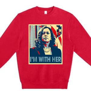 IM With Her Kamala Vote For 2024 President Kamalaharris Premium Crewneck Sweatshirt