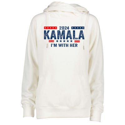 IM With Her Kamala Vote For 2024 President Kamalaharris Womens Funnel Neck Pullover Hood