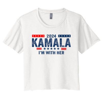 IM With Her Kamala Vote For 2024 President Kamalaharris Women's Crop Top Tee