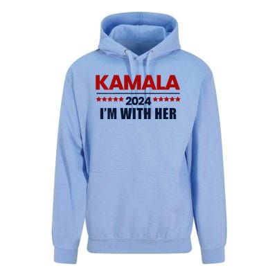 IM With Her Kamala Vote For 2024 President Kamala Harris V Neck Unisex Surf Hoodie