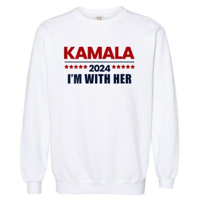 IM With Her Kamala Vote For 2024 President Kamala Harris V Neck Garment-Dyed Sweatshirt