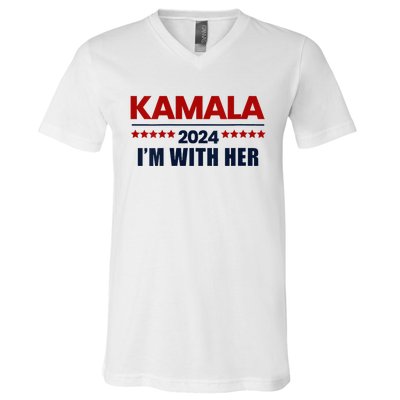 IM With Her Kamala Vote For 2024 President Kamala Harris V Neck V-Neck T-Shirt