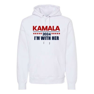 IM With Her Kamala Vote For 2024 President Kamala Harris V Neck Premium Hoodie