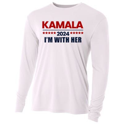 IM With Her Kamala Vote For 2024 President Kamala Harris V Neck Cooling Performance Long Sleeve Crew