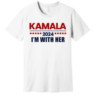 IM With Her Kamala Vote For 2024 President Kamala Harris V Neck Premium T-Shirt