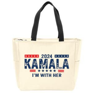 Im With Her Kamala Vote For 2024 President Kamalaharris Zip Tote Bag