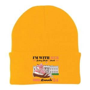 Im With Her Rocking Chucks And Pearls Kamala Harris 2024 Election Knit Cap Winter Beanie