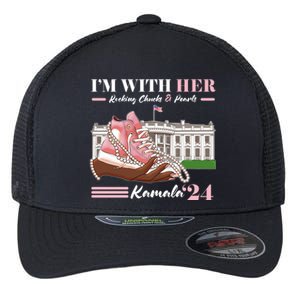 Im With Her Rocking Chucks And Pearls Kamala Harris 2024 Election Flexfit Unipanel Trucker Cap