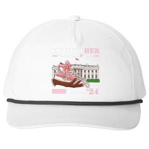 Im With Her Rocking Chucks And Pearls Kamala Harris 2024 Election Snapback Five-Panel Rope Hat