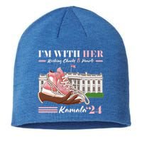 Im With Her Rocking Chucks And Pearls Kamala Harris 2024 Election Sustainable Beanie