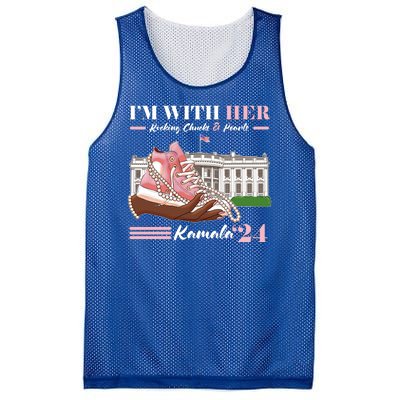 Im With Her Rocking Chucks And Pearls Kamala Harris 2024 Election Mesh Reversible Basketball Jersey Tank