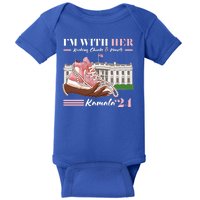 Im With Her Rocking Chucks And Pearls Kamala Harris 2024 Election Baby Bodysuit