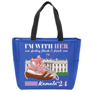 Im With Her Rocking Chucks And Pearls Kamala Harris 2024 Election Zip Tote Bag