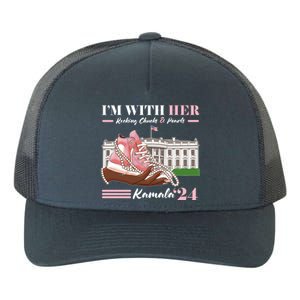 Im With Her Rocking Chucks And Pearls Kamala Harris 2024 Election Yupoong Adult 5-Panel Trucker Hat