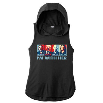 Im With Her Kamala Vote For 2024 President Kamalaharris Ladies PosiCharge Tri-Blend Wicking Draft Hoodie Tank