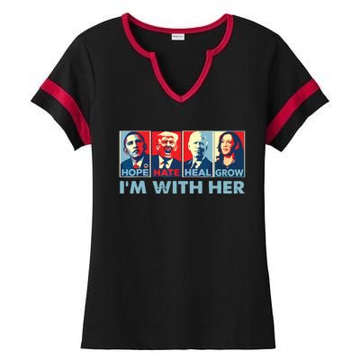 Im With Her Kamala Vote For 2024 President Kamalaharris Ladies Halftime Notch Neck Tee