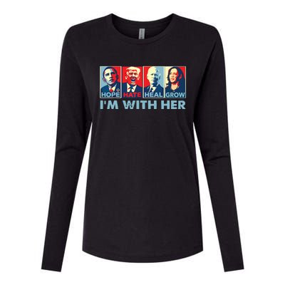 Im With Her Kamala Vote For 2024 President Kamalaharris Womens Cotton Relaxed Long Sleeve T-Shirt