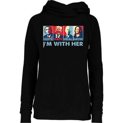 Im With Her Kamala Vote For 2024 President Kamalaharris Womens Funnel Neck Pullover Hood