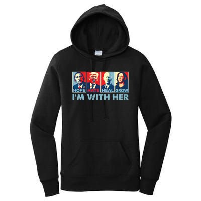 Im With Her Kamala Vote For 2024 President Kamalaharris Women's Pullover Hoodie