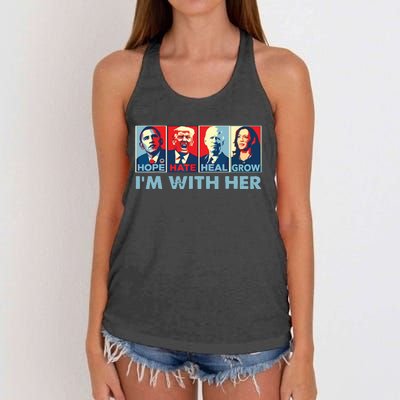 Im With Her Kamala Vote For 2024 President Kamalaharris Women's Knotted Racerback Tank