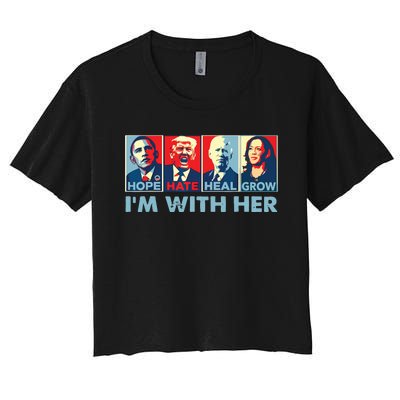 Im With Her Kamala Vote For 2024 President Kamalaharris Women's Crop Top Tee