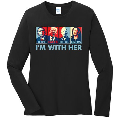 Im With Her Kamala Vote For 2024 President Kamalaharris Ladies Long Sleeve Shirt